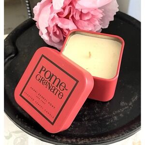 Henri Bendel Home POMEGRANATE Scented TRAVEL Candle 4 oz Tin NEW *READ DESC*
